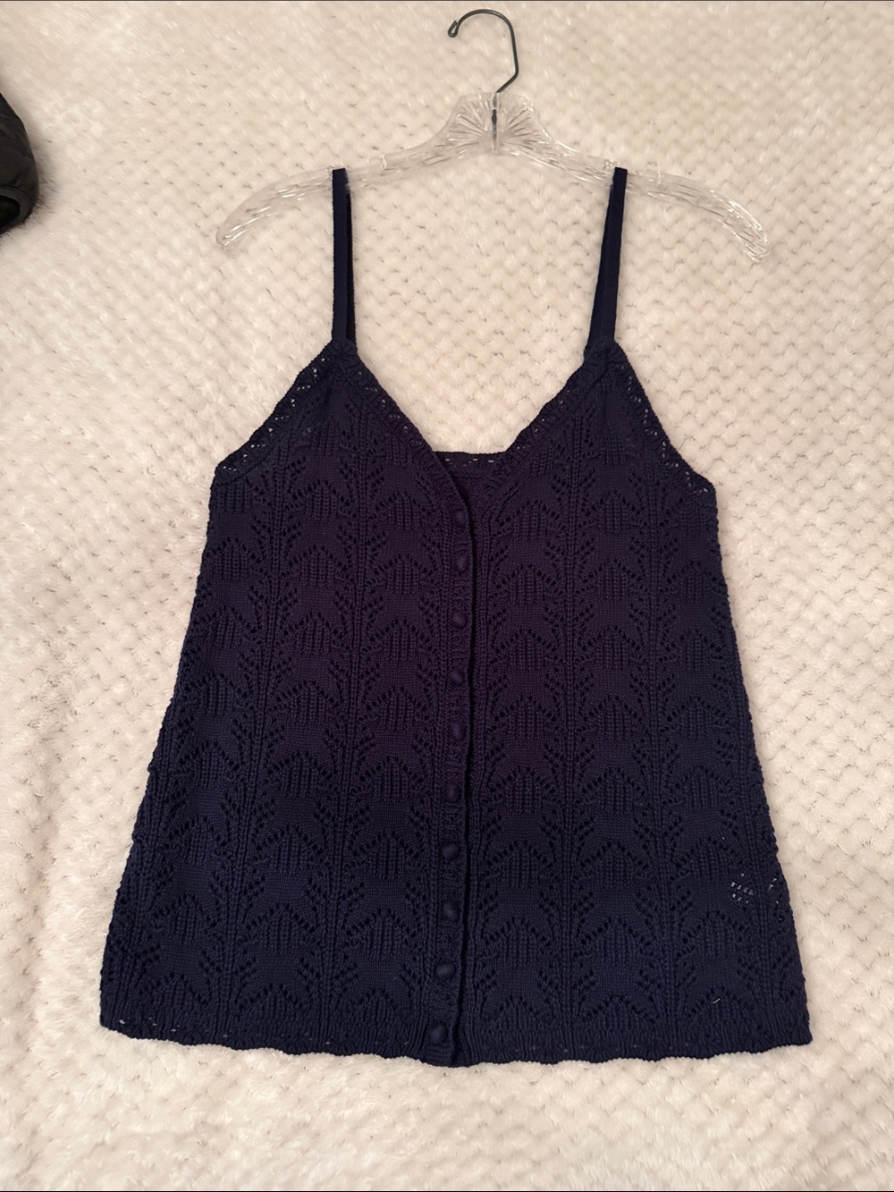 aerie Navy Knit Button-Front Camisole